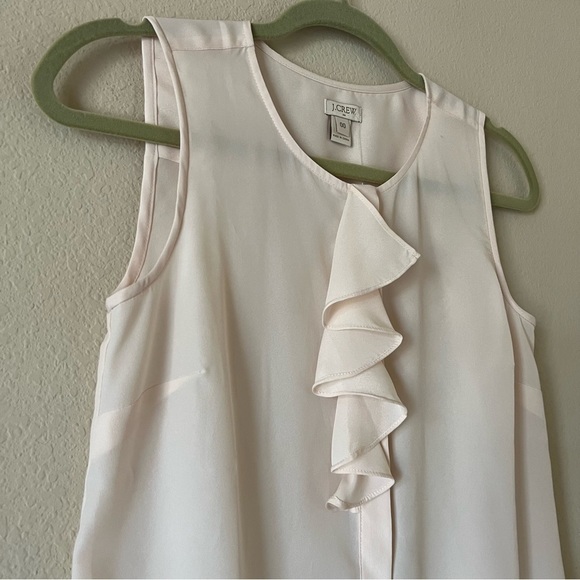 NWT J.Crew Cream Front Ruffle Sleeveless Blouse, size 00 - Picture 6 of 12